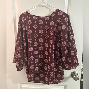 Papermoon Burgundy and Pink Floral Blouse